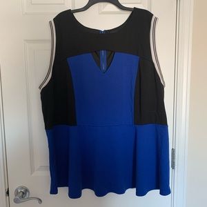 💙🖤 Torrid Blue and Black Peplum Top